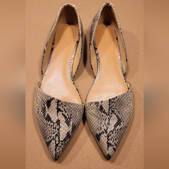 J. Crew Shoes - C - J. Crew faux snake skin flats